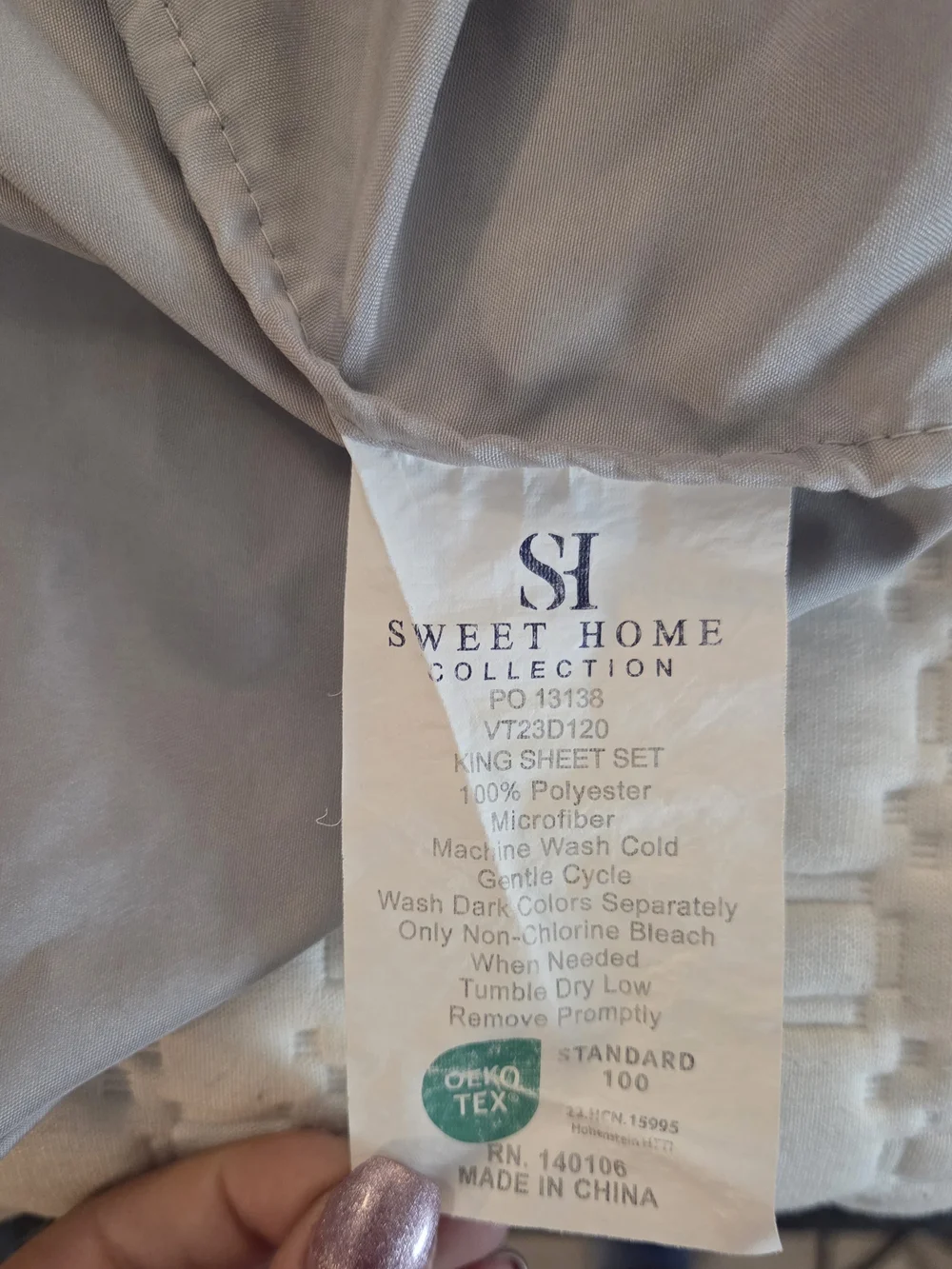 King Size Fitted Sheet - Silver/Light Gray
